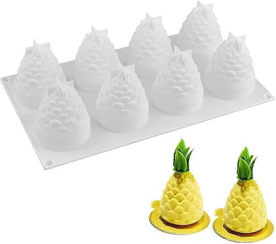 8 Cavities Pineapple Shape Silicone Mold 3D Pine Cone Shape Candle Molds Baking Mold Mold