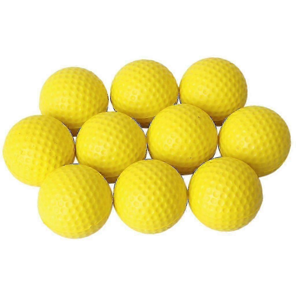 10pcs Jaune Soft Elastic Indoor Practice Pu Balle de Golf