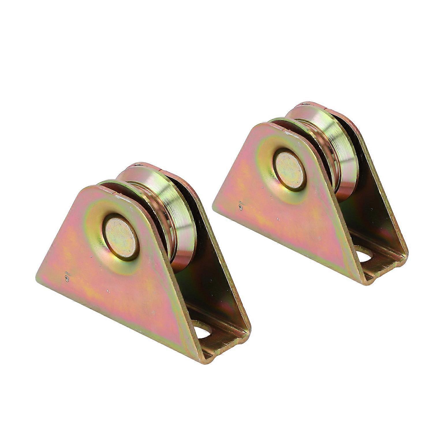 2PCS V Groove Wheel Pulley 38mm Galvanized Alloy Steel Track Rail Fixed Pulley for Induatry
