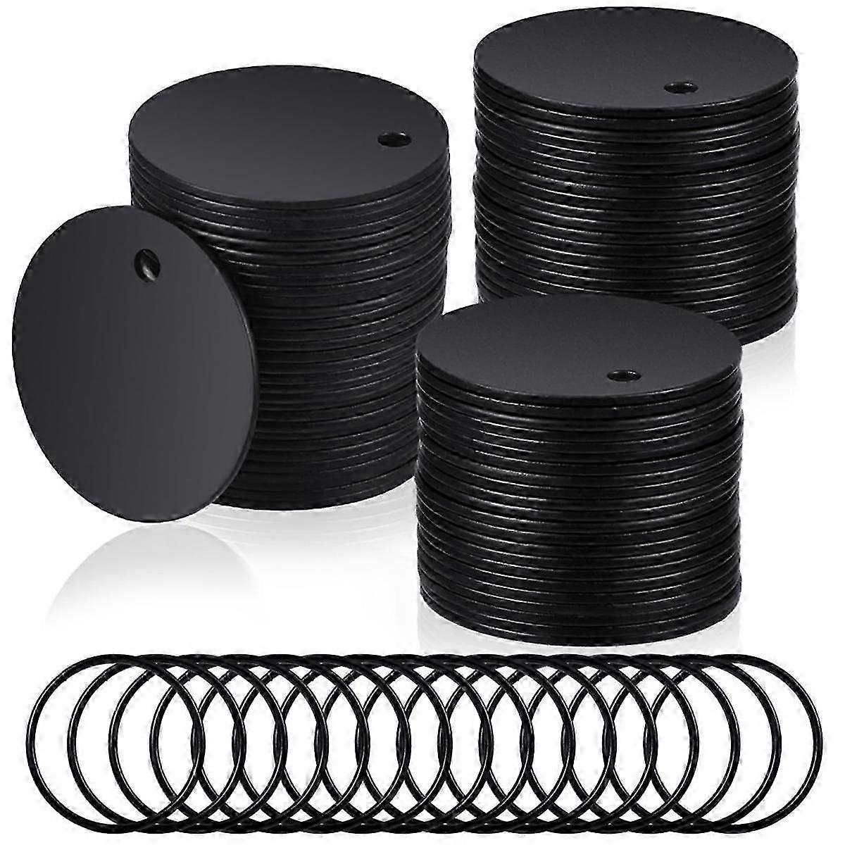 Round Stamping Blanks Stainless Steel Blank Tags with Hole Blank Dog Tag for Engraving with Key Rin