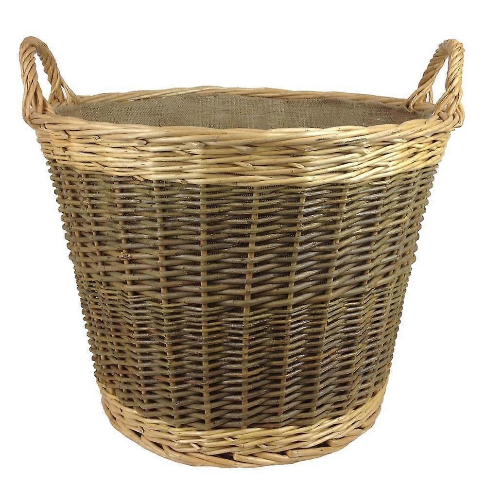 Unpeeled Willow Log Basket With Lining