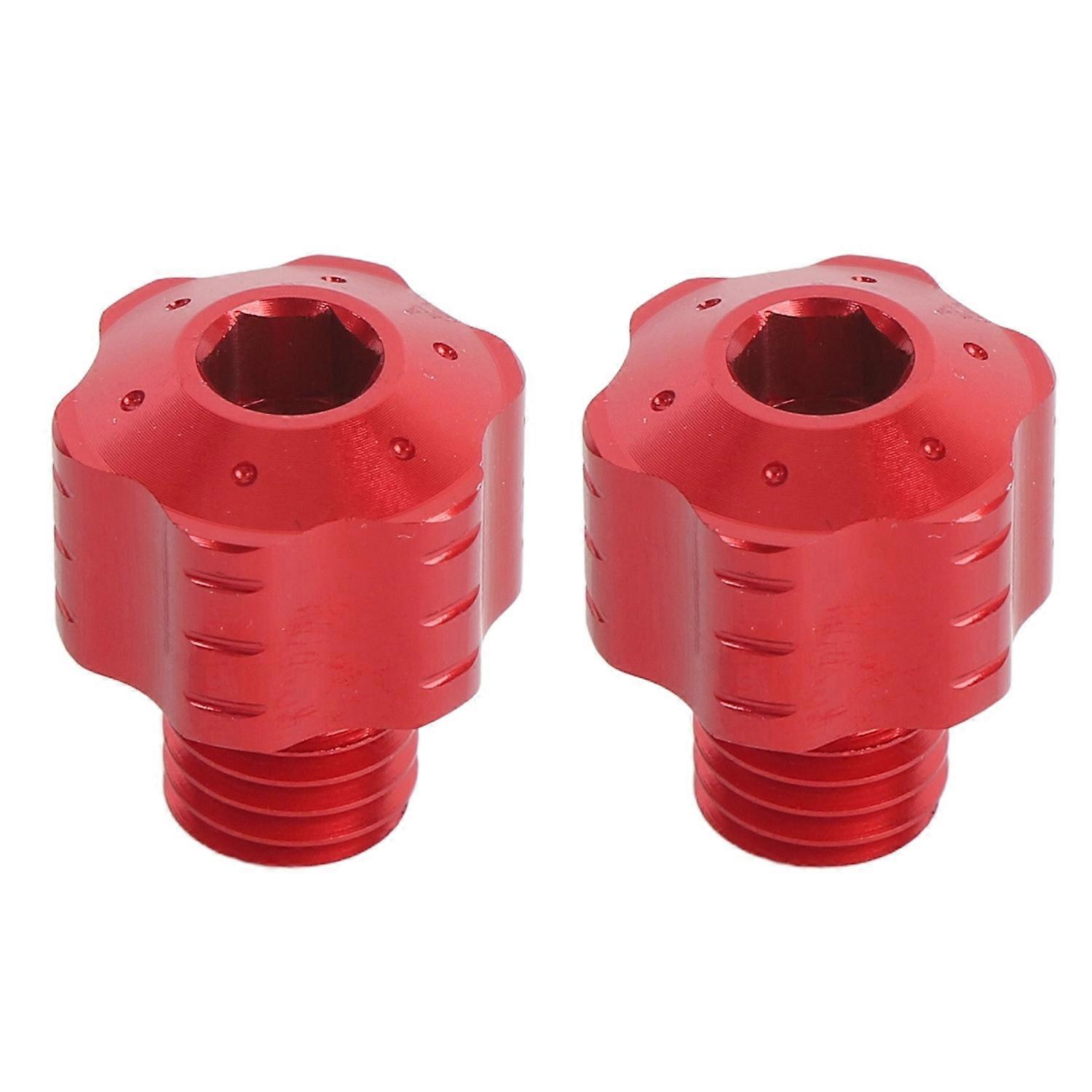 2 Pcs Motorcycle Rear View Mirror Hole Plug 10mm Reverse Thread Aluminium Alloy Mirror Hole Screws B