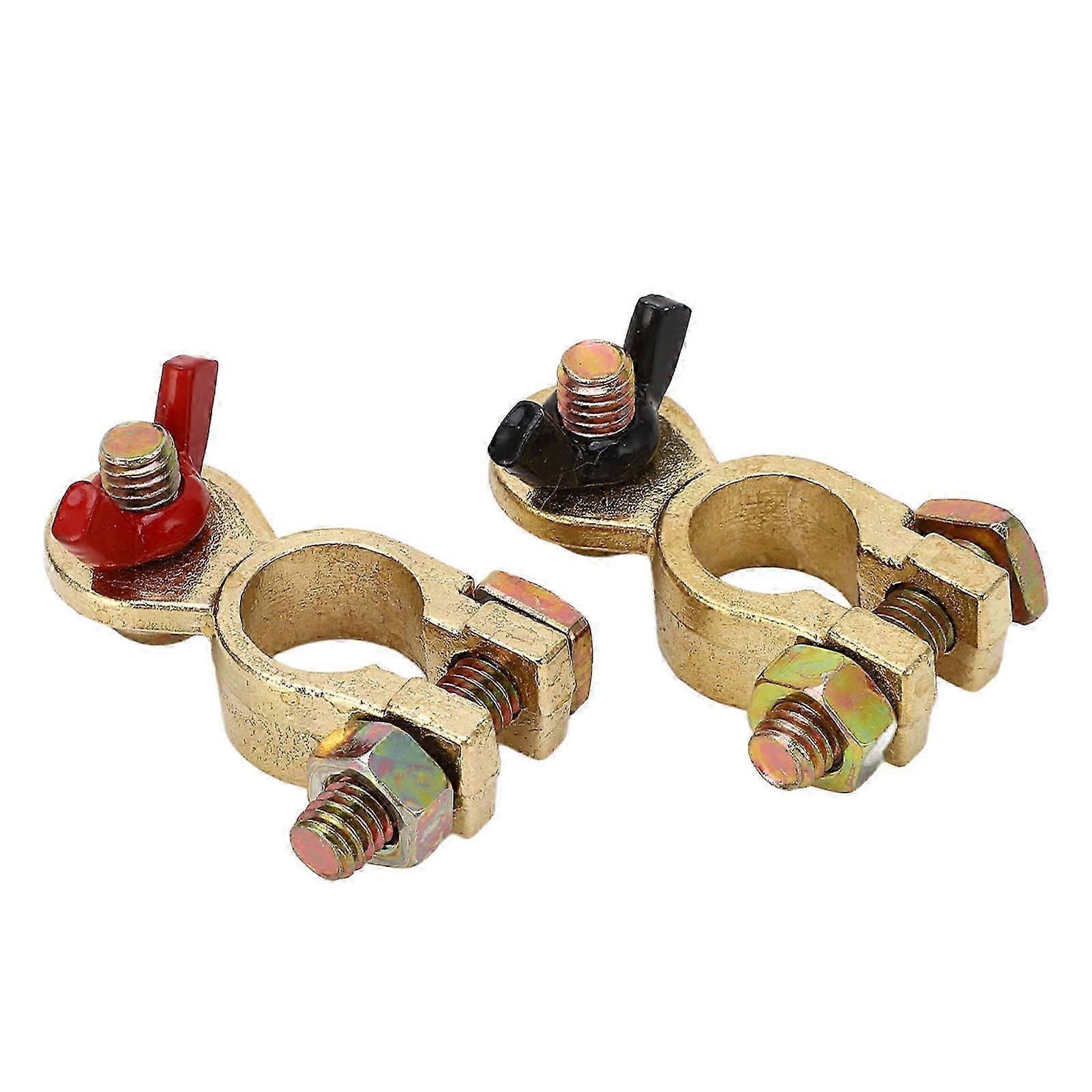 2個のバッテリー端子コネクタ厚みのある真鍮製強力導電性バッテリー端子カーボート用12V 24V