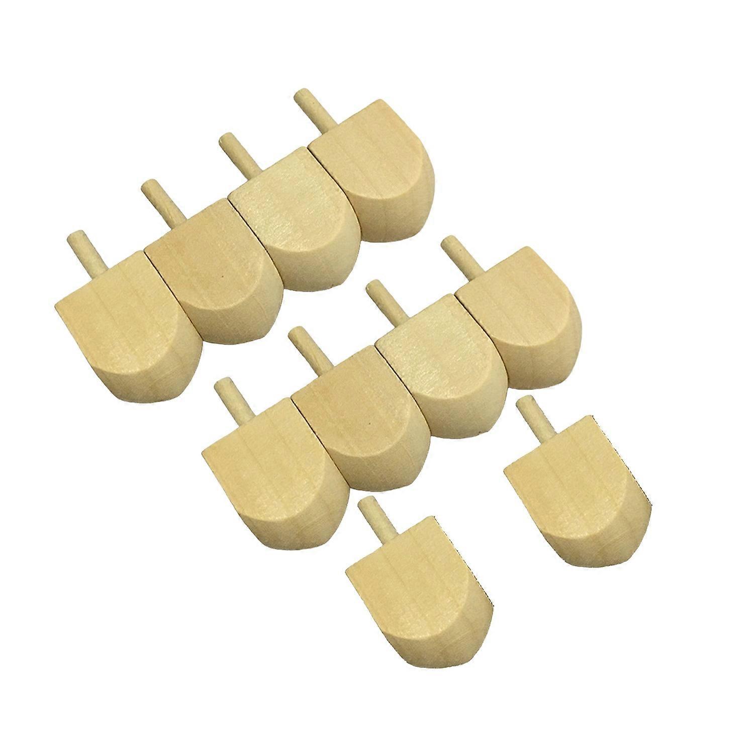 10Pcs Wooden Spinning Top Toy Heavy Duty Manual Rotation Gyro Portable DIY Painting Spinner Top