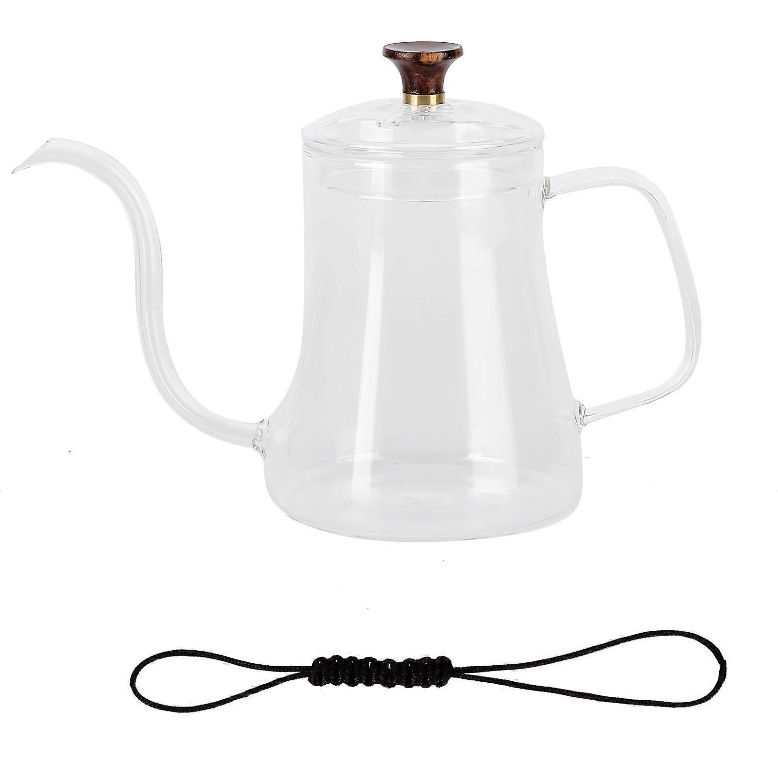 Handmade 600ml Swan Neck Coffee Pot with Thin Spout for Precise Pour-Over Brewing