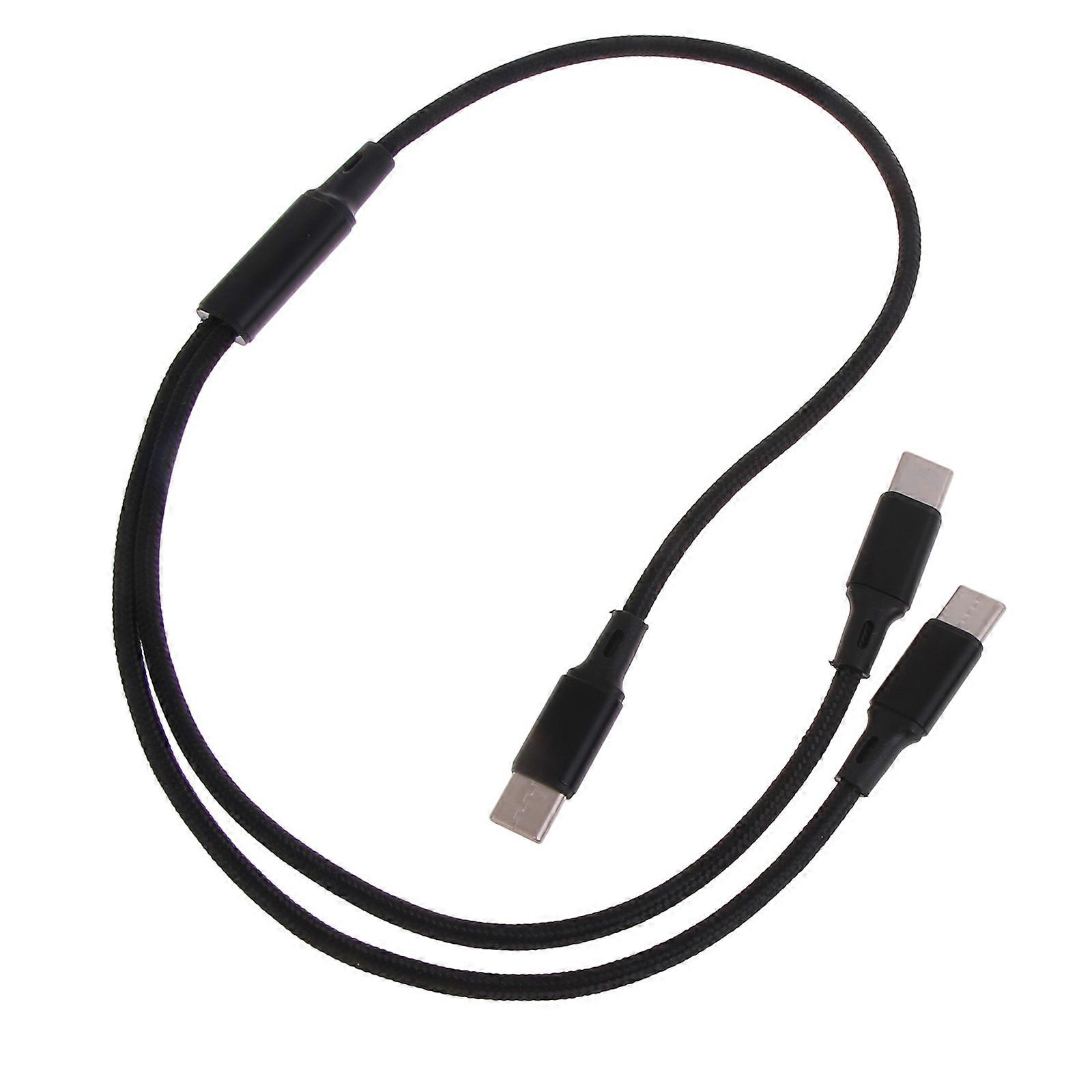 Flexible Nylon USB C to USB C + USB C Cable, USB Type C Charging Cable Faster Charge Cord High Speed USB C Charging Cord