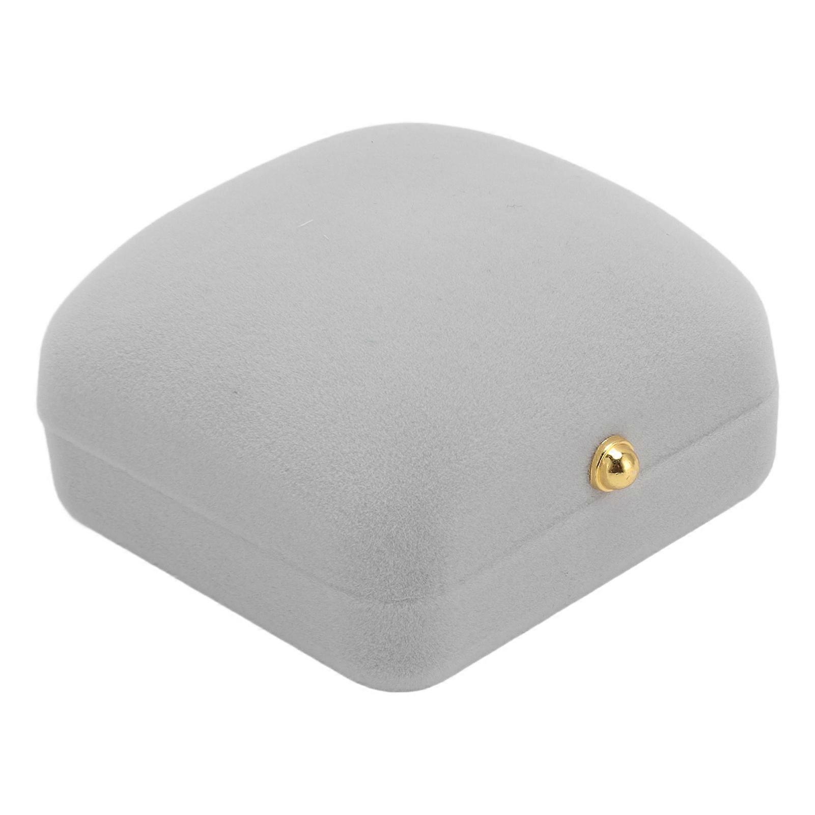 Boîte cadeau de bijoux Rembourrage Doublure douce Exquis Léger Portable Petit Étui à bijoux Boîte à bagues gris clair
