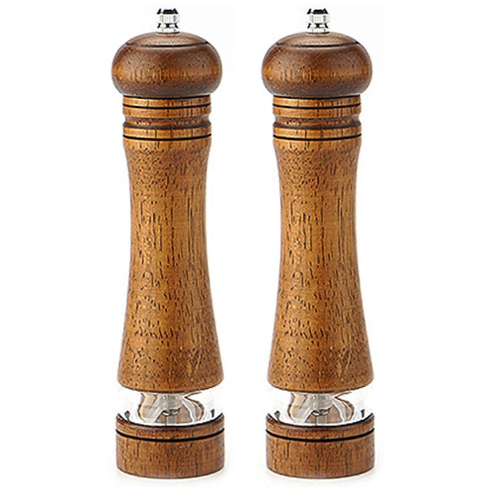 2 PCS Moedor de Pimenta com Aspereza Ajustável para Moedor de Sal 8 Polegadas