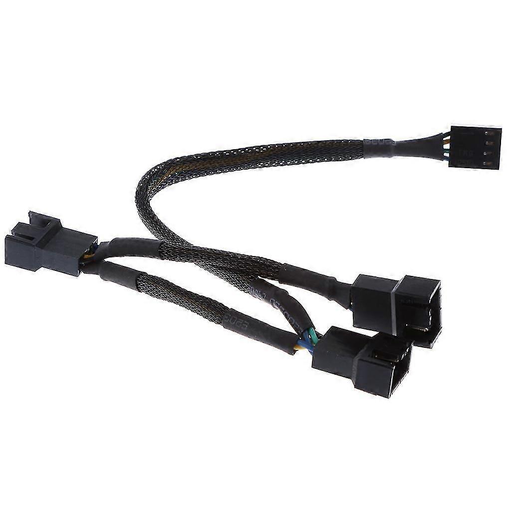 2026 NEW 4 pin Splitter Computer PC Fan Power Cable 1 to 3 Black Sleeved