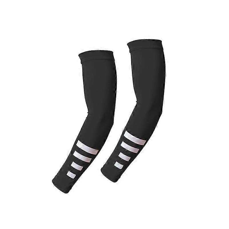 2Pcs Summer UV Protection Ice Silk Sunscreen Sleeves Elastic Quick-drying Sweat-absorbent Arm Sleeves Reflective Cooling Sleeves