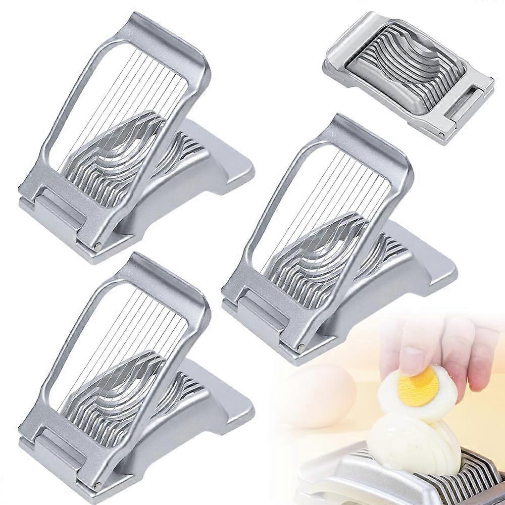 Aluminum Square Egg Cutter 3-Piece Set, Heavy-Duty Wire Egg Slicer for Hard-Boiled Eggs, Multipurpose Kitchen Slicer