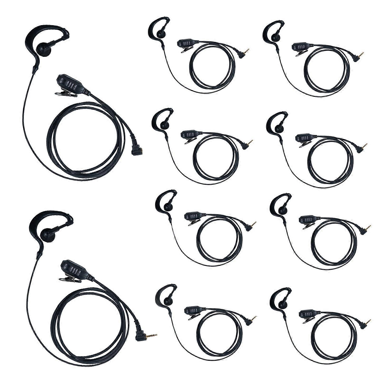 Earpiece Headset with MIC PTT 1 PIN 2.5MM for Motorola Talkabout Walkie Talkie 2 Way Radio,10 Pack