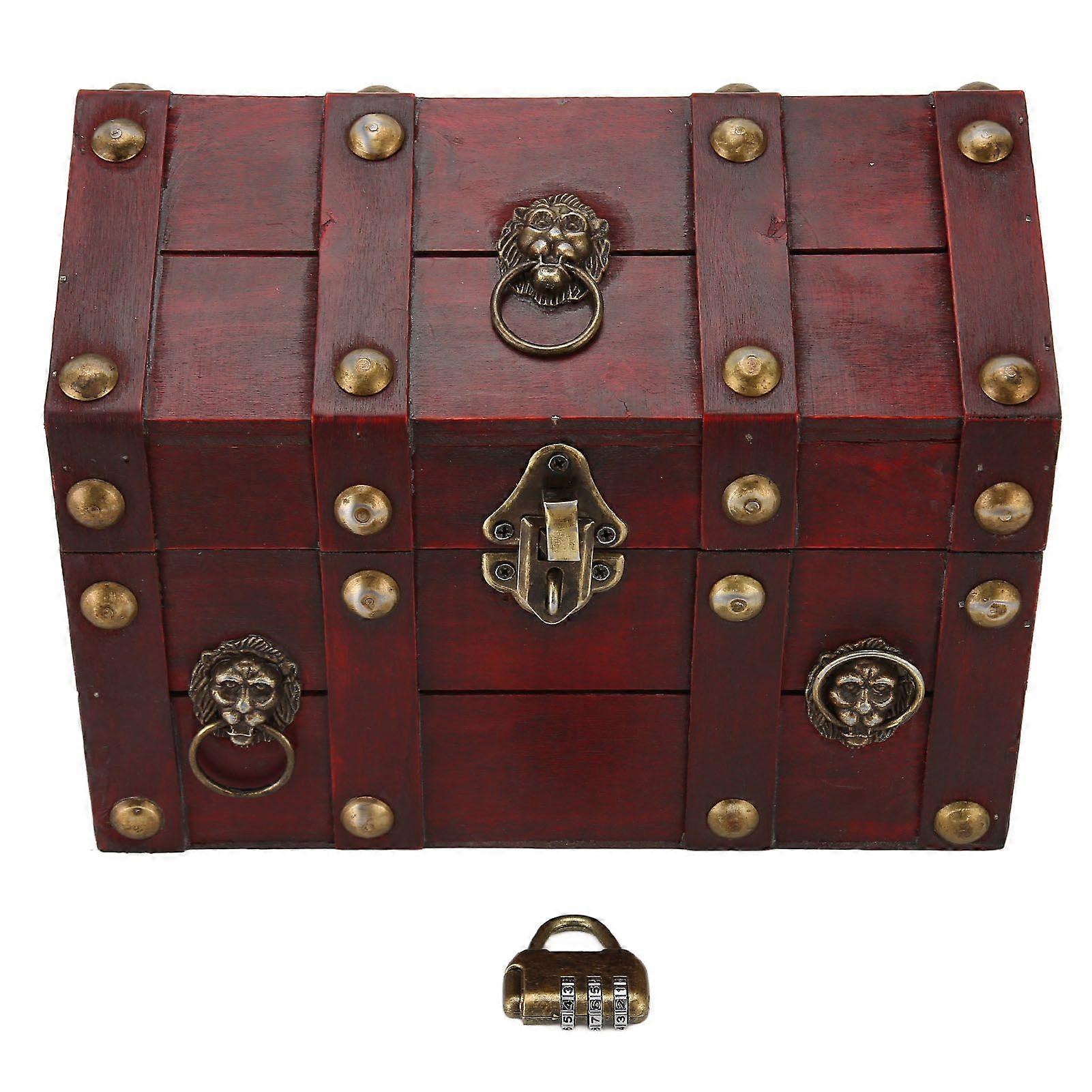 Wooden Vintage Storage Box with Combination Lock