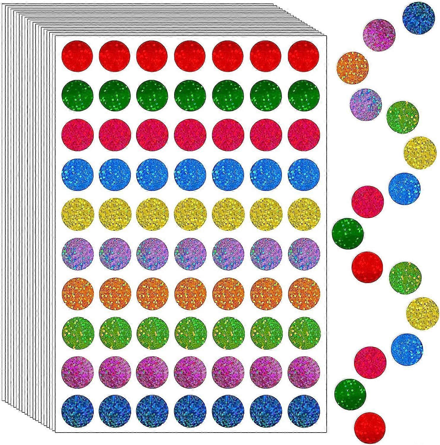 1050 PCS Sparkle Round Dot Stickers 3/4" Color Coding Labels Circle Dot Stickers for Behavior