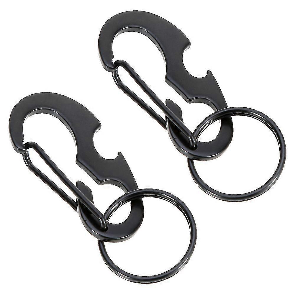 Stainless Steel Bottle Openers Mini Style D Ring Shape Keychains - Key Ring Connectors