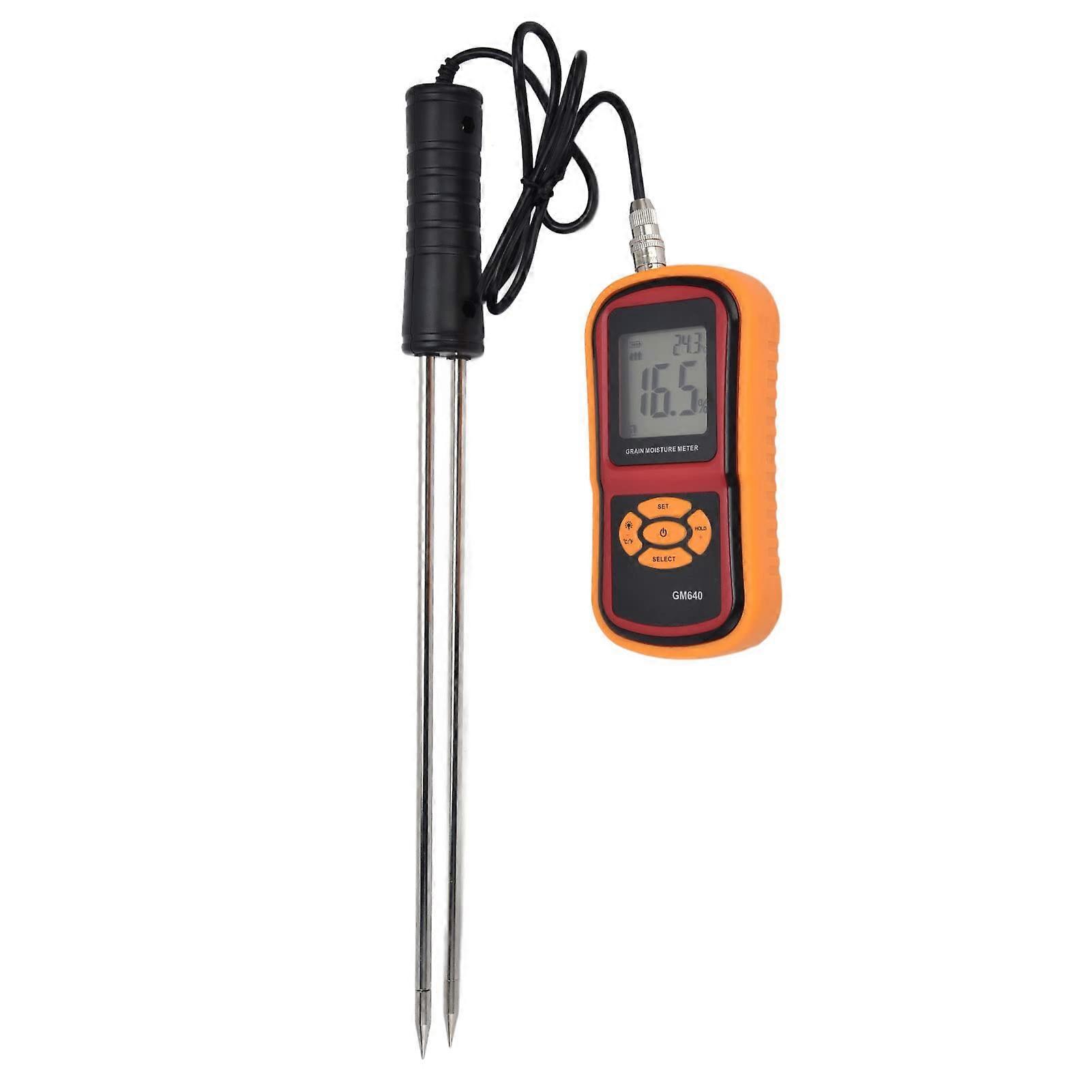 Hay Moisture Meter with 16.3 Probe, 5% to 30% Digital LCD Grain Moisture Meter