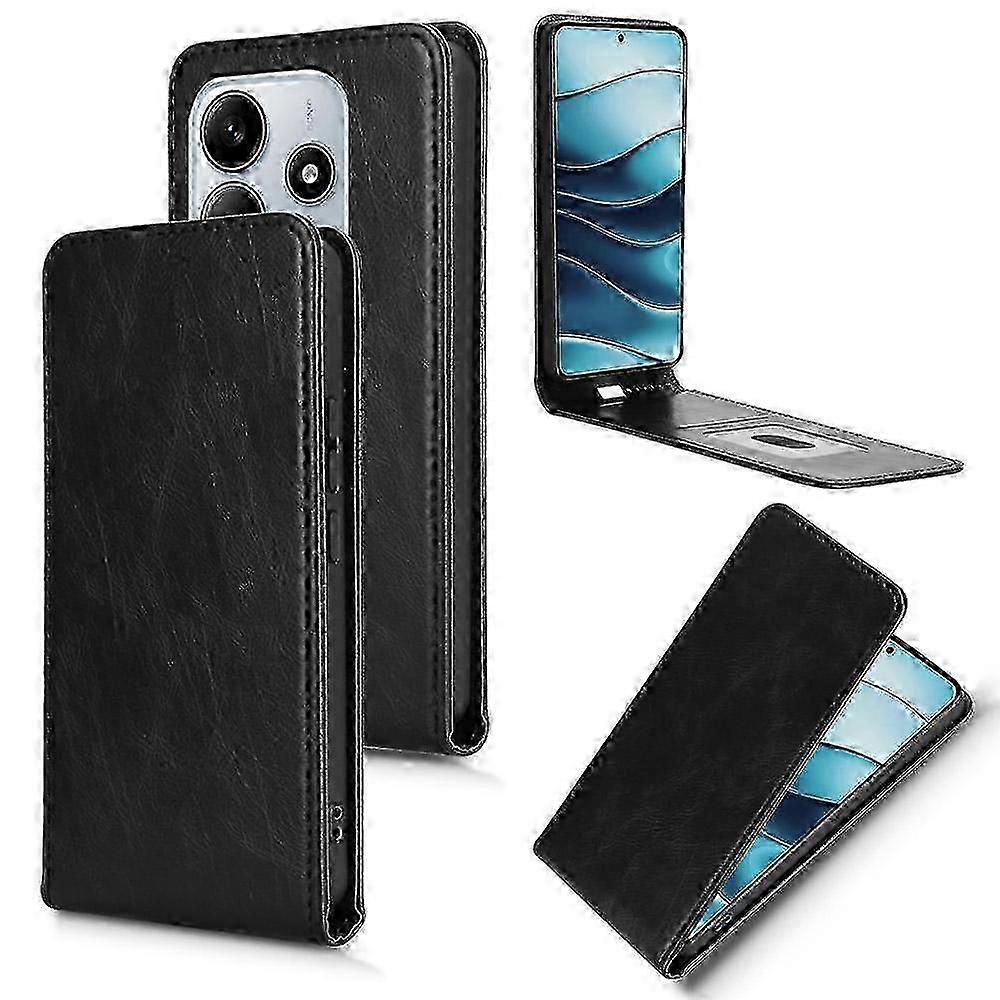 Vertikalt Flipover Magnetiskt Läder Smartphonefodral