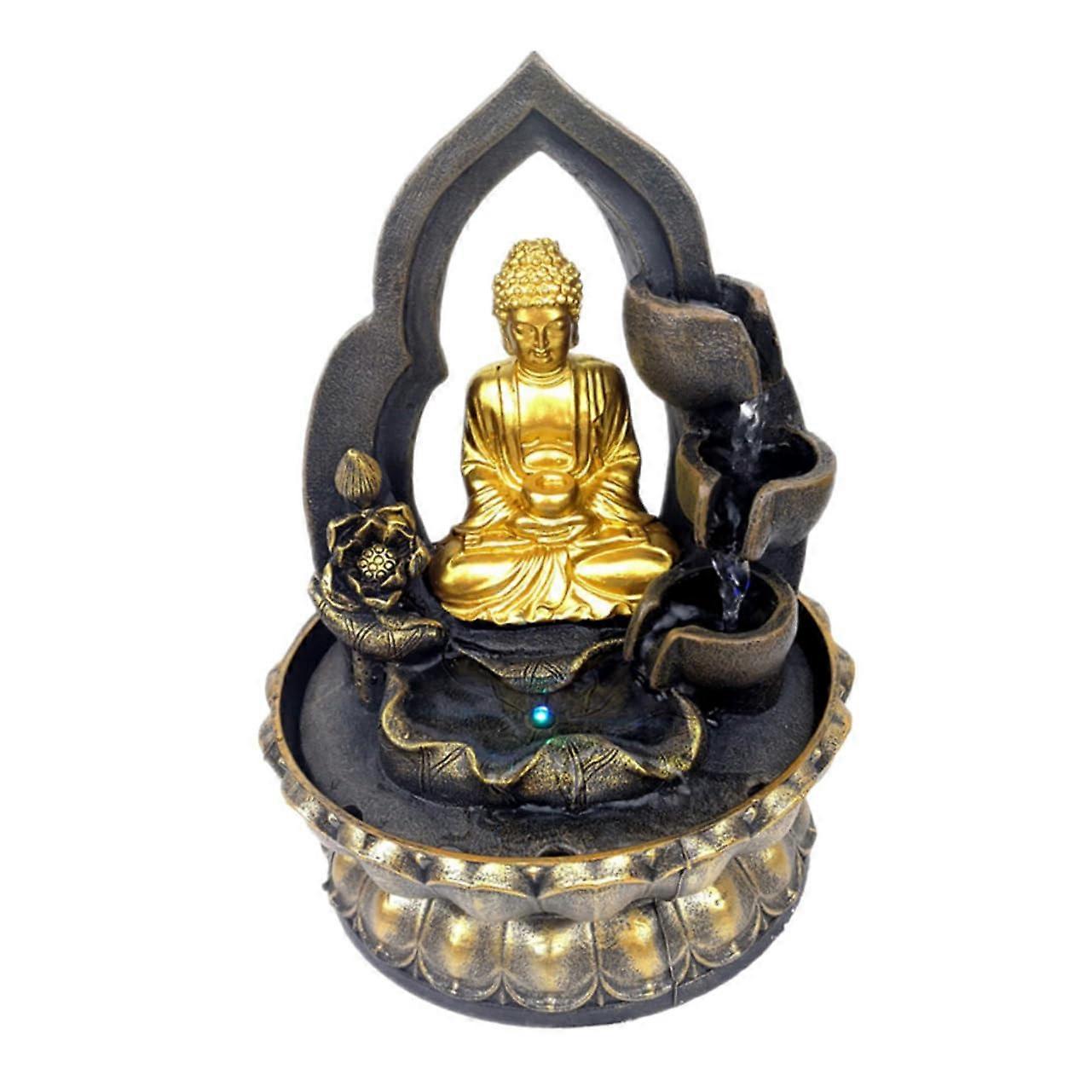 Buddhas Decor Tabletop Water Founta Buddha Element Statue Resin Adornment Office Decor