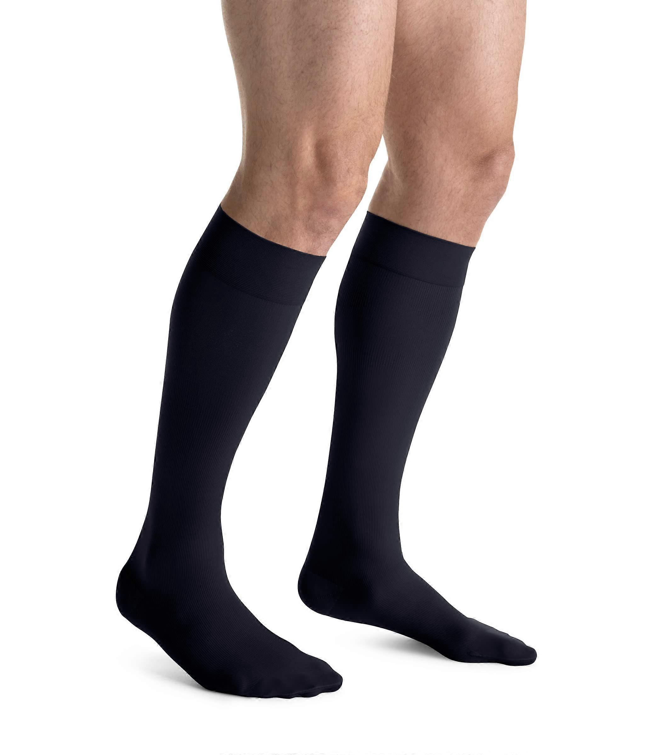 113149 forMen Casual 1520 mmHg Knee High Compression Socks, Navy, Medium