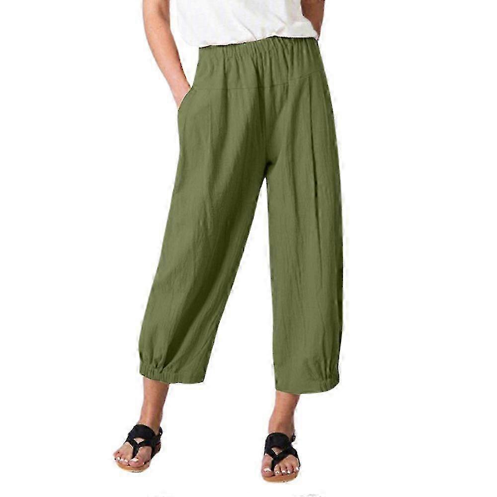 Pantalon long décontracté à taille élastique avec aspect lin - Yvan