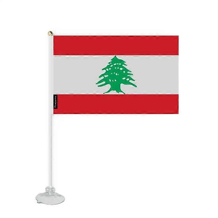 Flag - Lebanon - Mini Suction Cup Flag - 20 x 30 cm - Polyester - Double-Sided Print