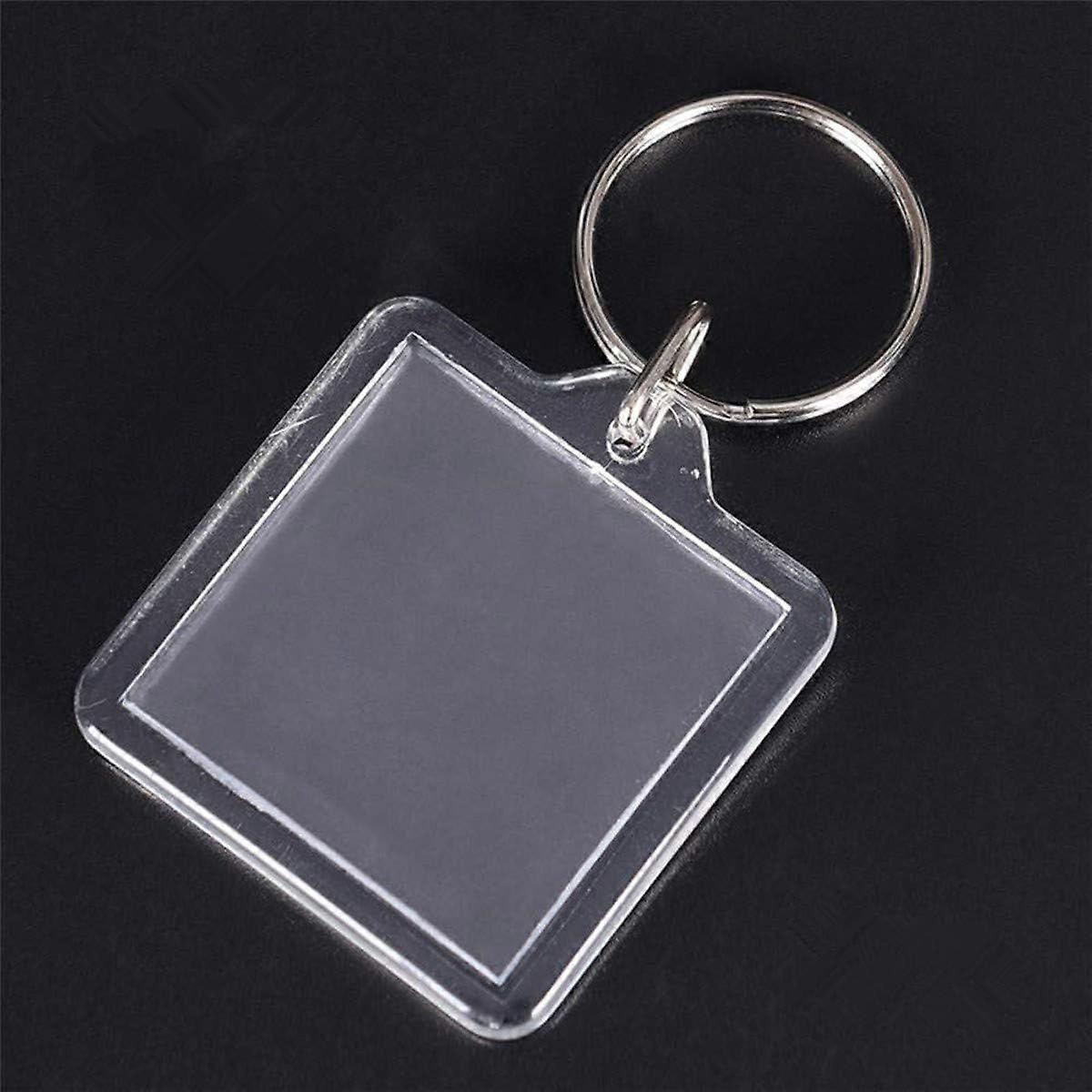50PCS Key Chains Key Rings with Transparent Clear Picture Photo Frames Can Open