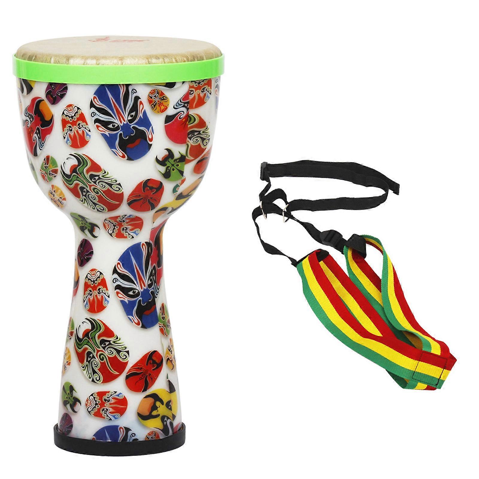 8 "Tambour africain Portable Djembé Tambour avec motif coloré ABS Peau de chèvre de Tambour Tête Percussion Instrument de musique facebook
