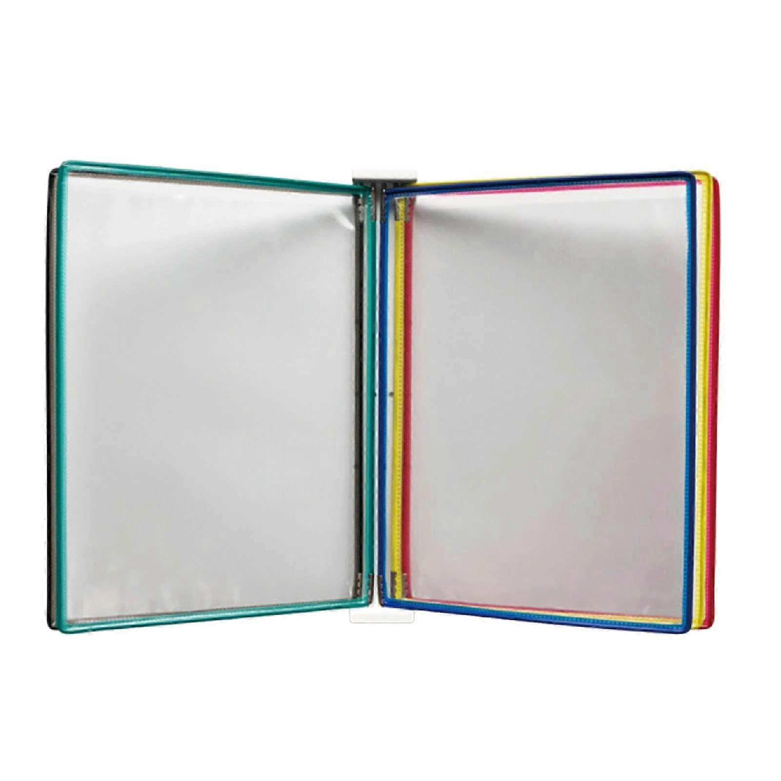 Wall Mounted Folder Storage A3 Flip Folder Display with Magnetic Base, 5 Pages Organizer for Workshops and Offices, W26.77x Color A