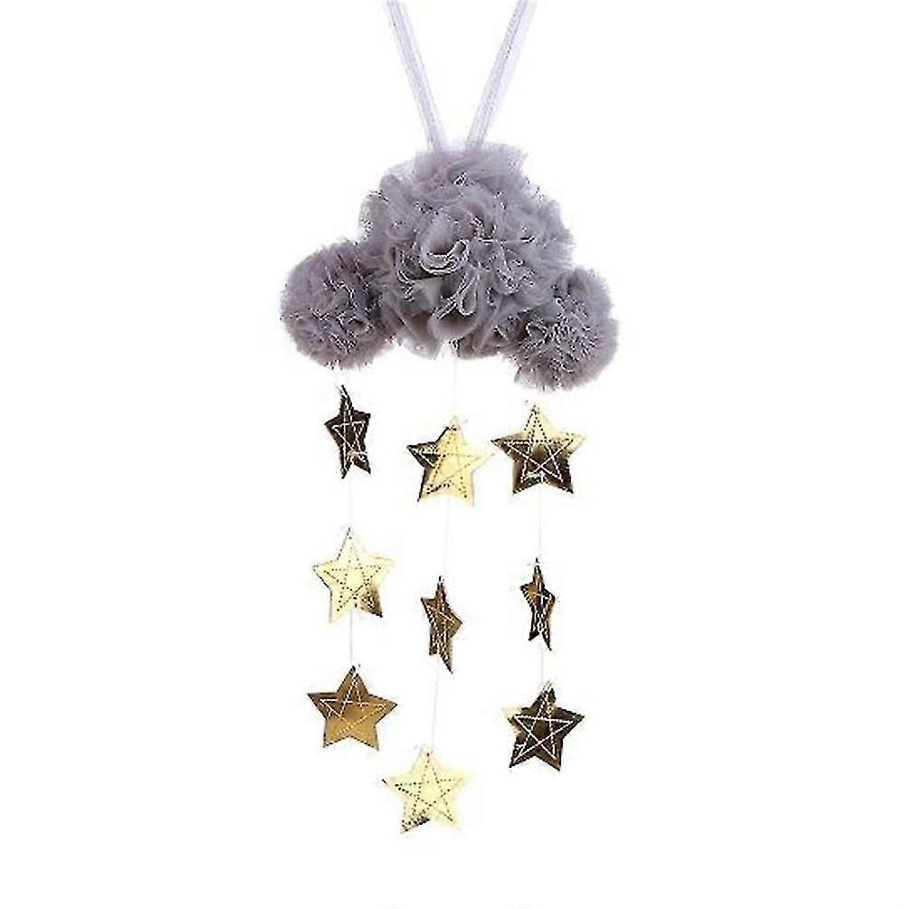 Baby Nursery Ceiling Mobile Decoration Mesh Clouds And Stars