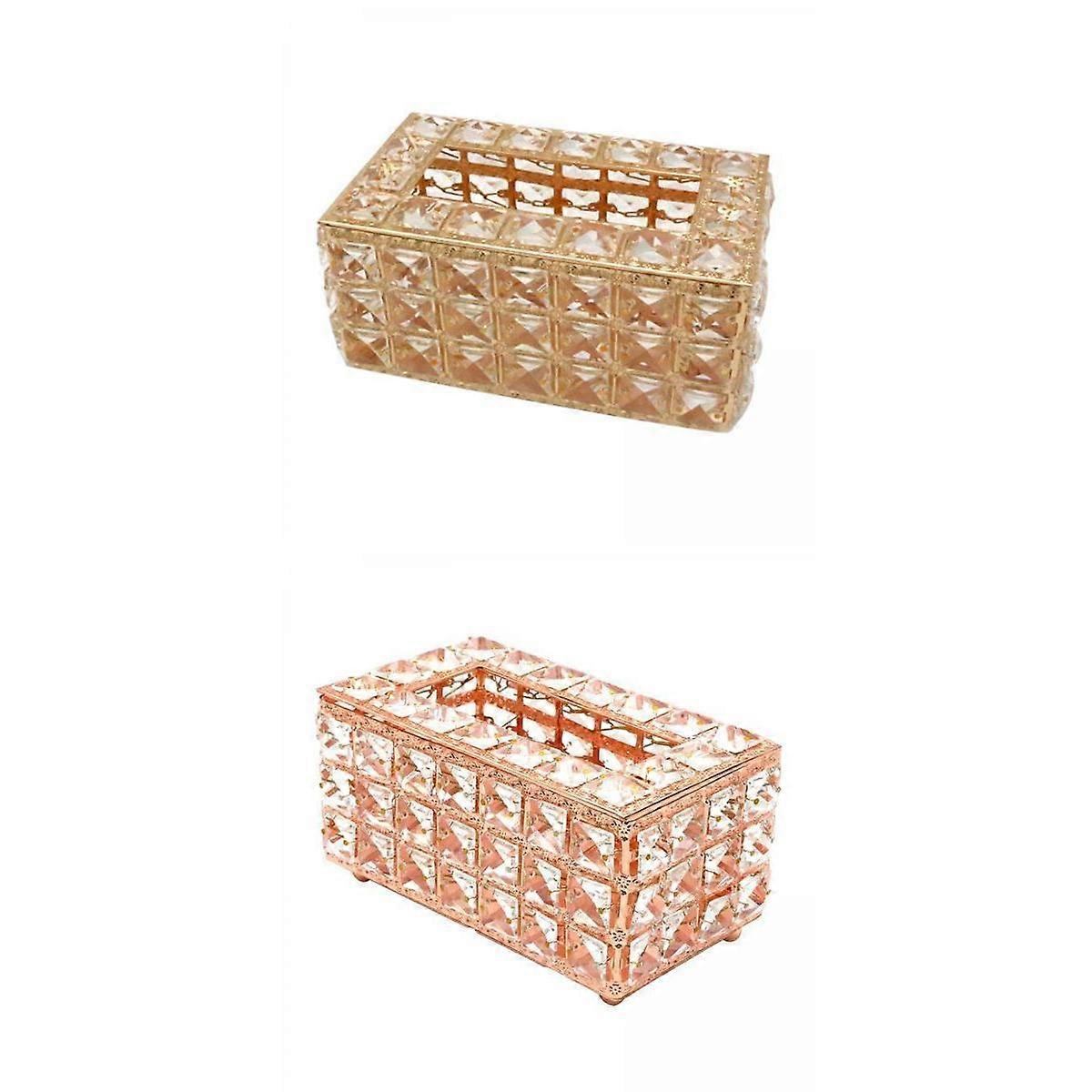 2x Crystal Tissue case home Table Paper Storage Box