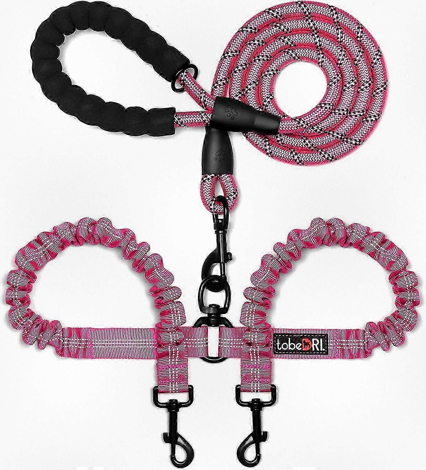 Comfortable Dual Dog Leash Tangle Free with Shock Absorbing Bungee Reflective 2 Dog Leashes for Large Medium Small Dogs Suitable for Certain