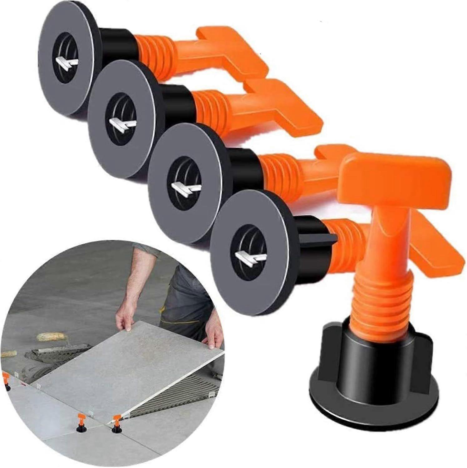 2025 Latest Model 50pcs Reusable Ceramic Tile Leveling Brackets DIY Tool with 1 Keys,Starlight