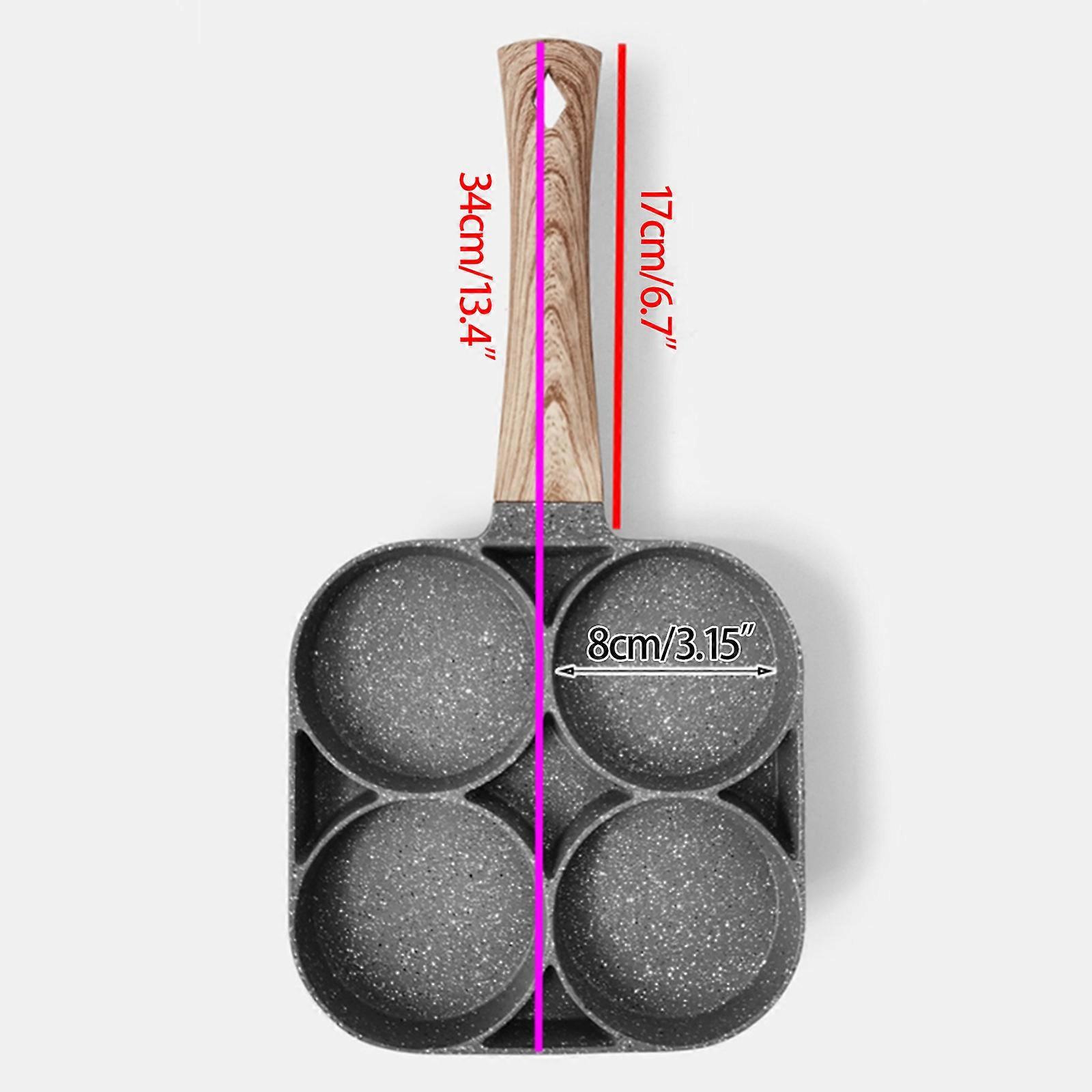 4 Holes Egg Omelet Frying Pan Multifunction Breakfast Burger Hamburger Steak Non Stick Cooker Pancake Maker with Handle