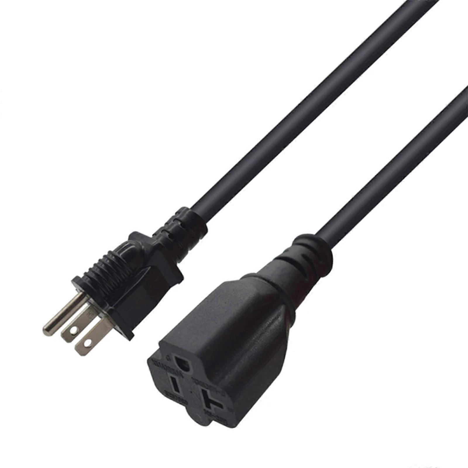 USA Power Extension Cord, NEMA 5-15P to 5-20R Black Extension Cord, 15A 125V,Outlet Extension Power Cable