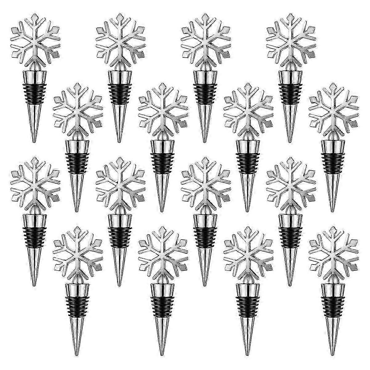 16 Pcs Snowflake Wine Bottle Stopper Reusable Wine Bottle Stopper Beverage Bottle Stoppers Bottle S