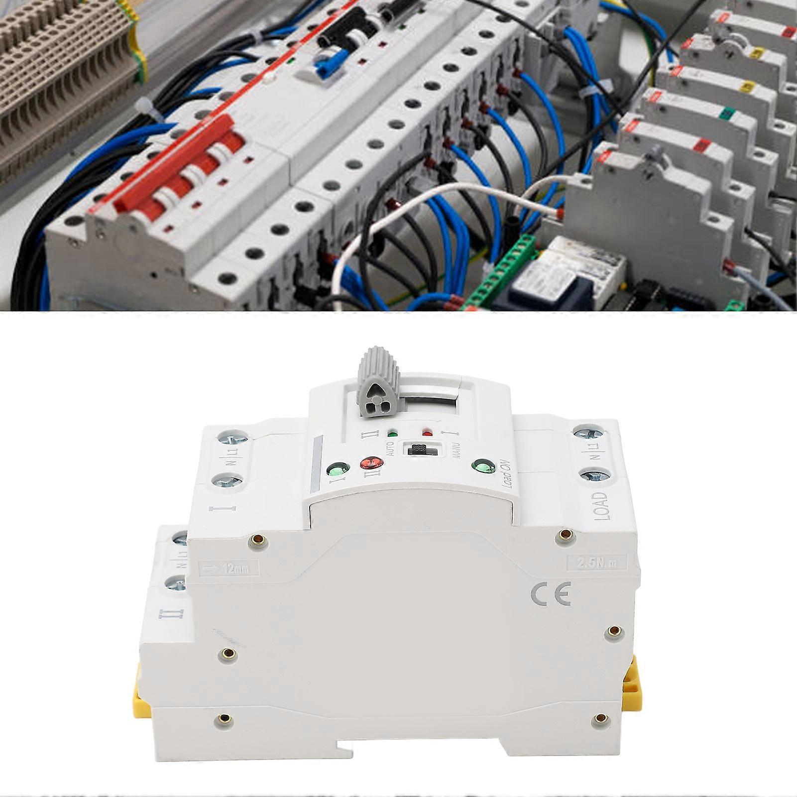 Dual Power Automatic Transfer Switch Tool 2P 63A Generator Circuit Fast Changeover Controller Millisecond Switching 220VAC 