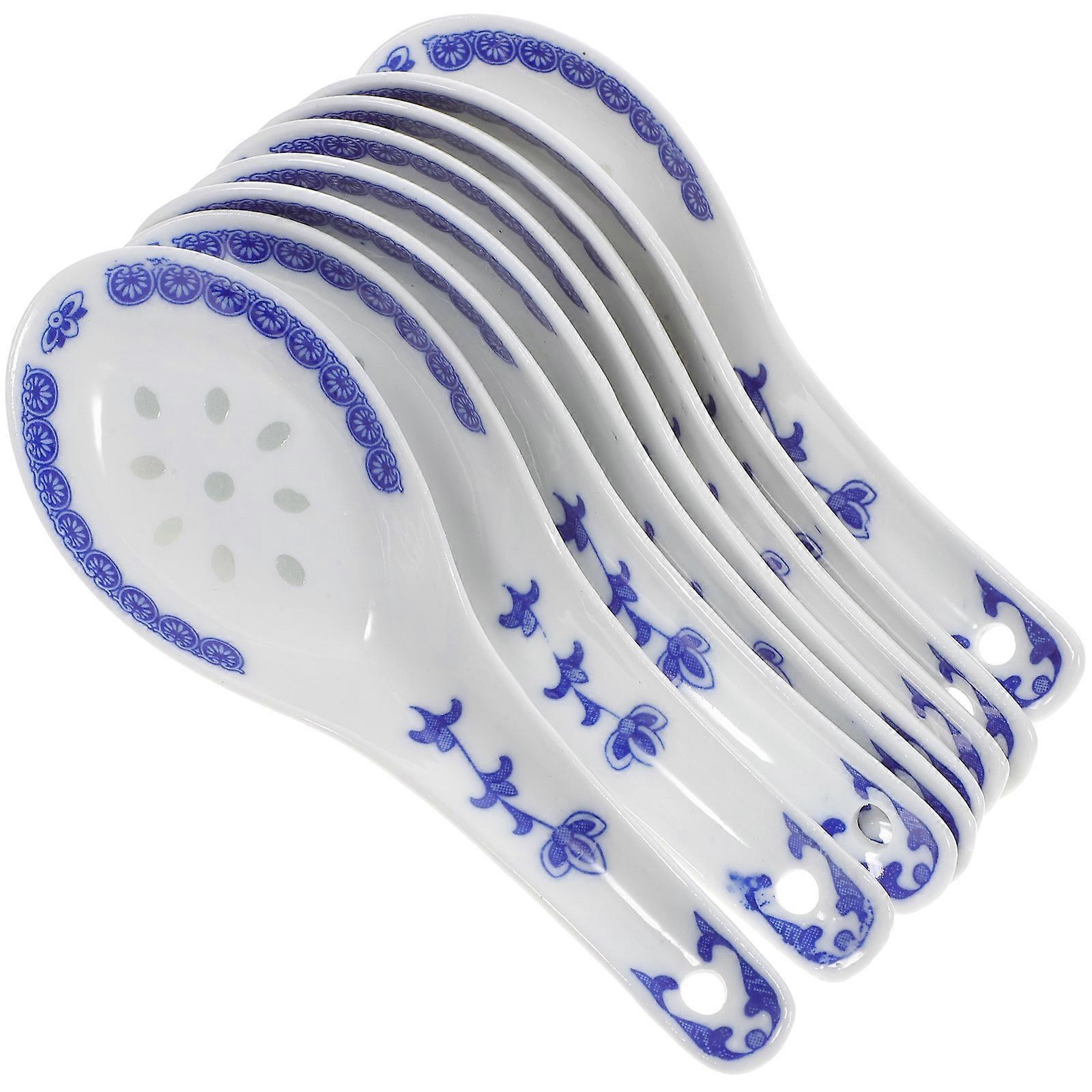 Chinese Porcelain Spoons Set, Practical Mixing Tools with Elegant Design for Your Kitchen