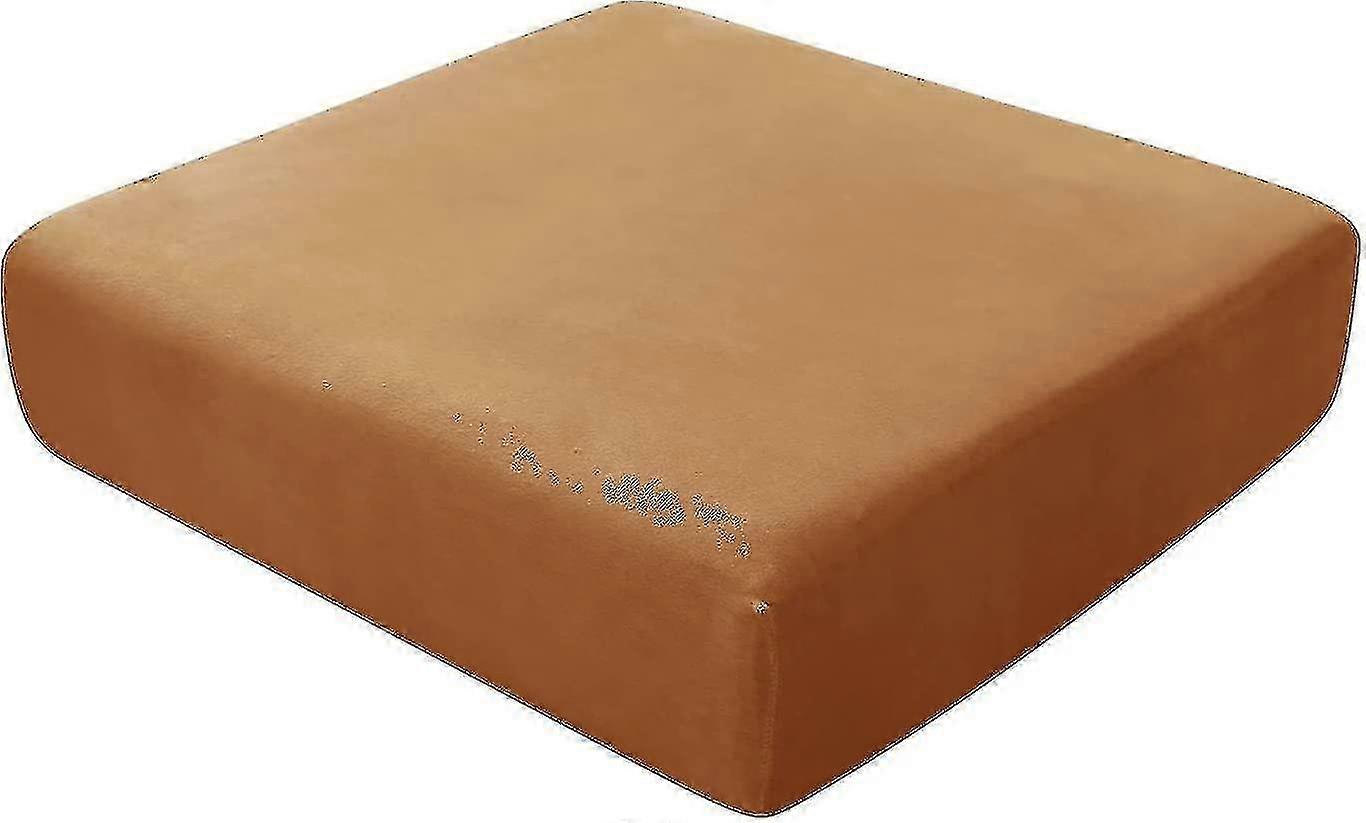 Stretch Velvet Sofa Cushion Slipcovers for Individual Cushions with Elastic Bands (Sand)