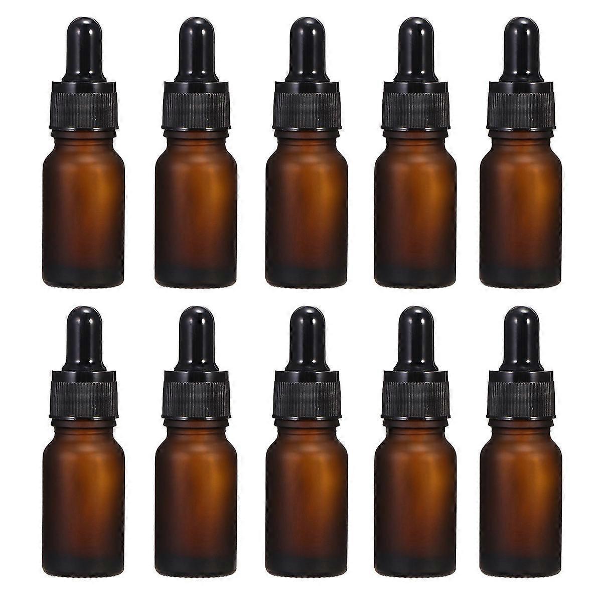 10pcs Tea Color Refillable Empty Bottles with Dropper for Essential Oils, Perfume DIY Supplies for Travel, Durable and Easy to Clean for Aromatherapy