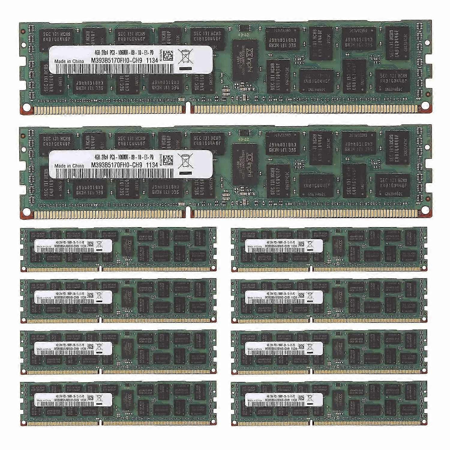 10PCS DDR3 4GB 1333Mhz RECC Ram PC3L-10600R Memory 240Pin 2RX4 1.5V REG ECC Memory RAM for X79 X58