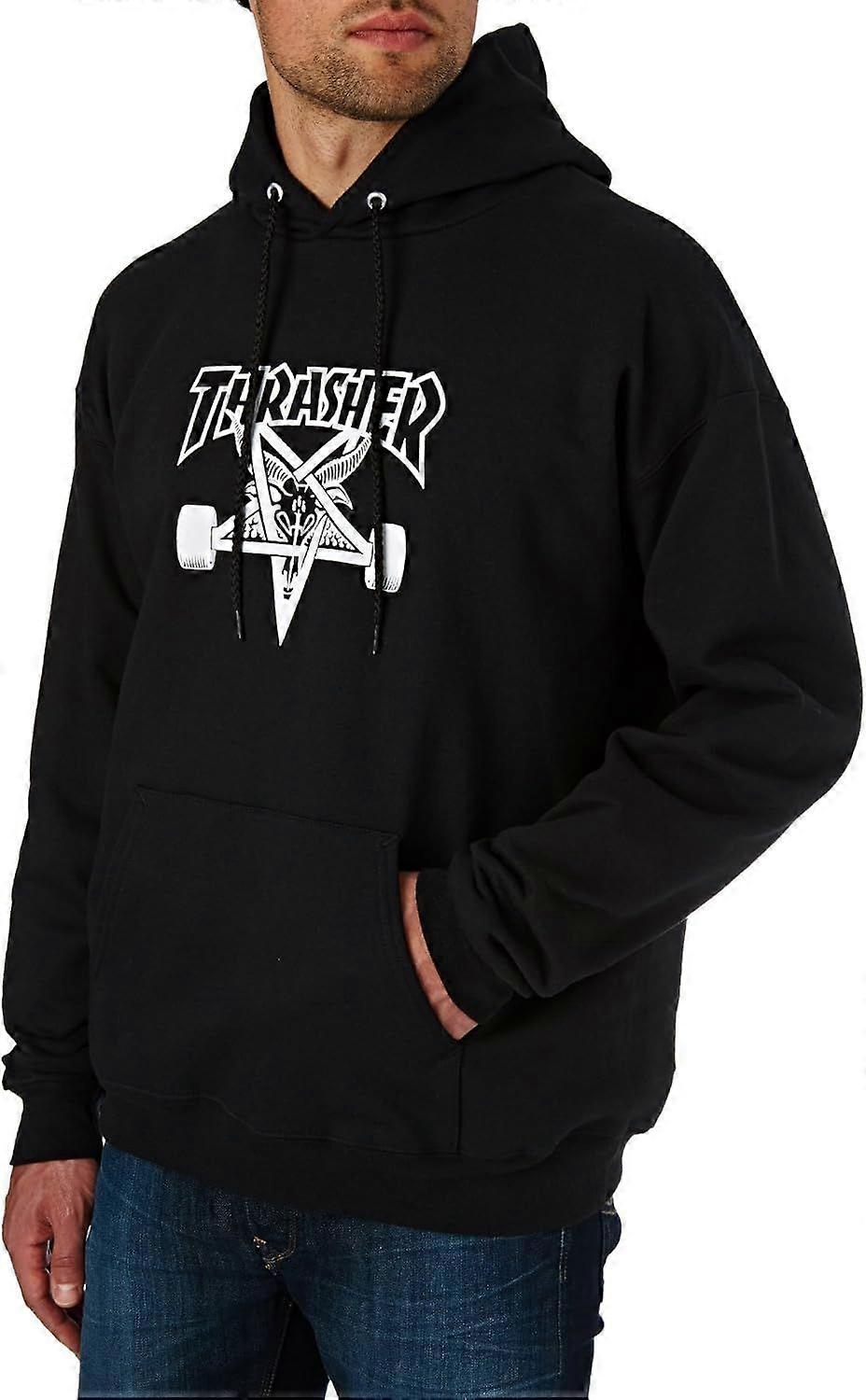 Sudadera con capucha de poliéster y algodón Thrasher Skategoat Black Small Regular Fit para hombre