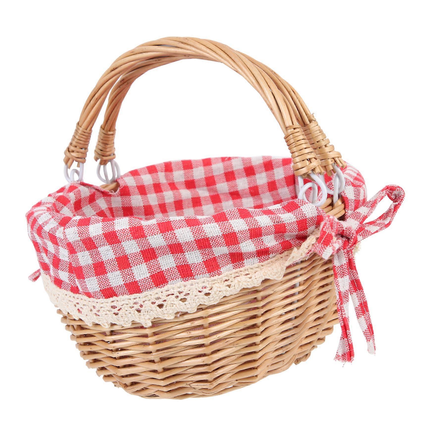 Handcrafted Braided Basket Set of 2 with Removable Liner Versatile Picnic and Storage Baskets for Outdoor Activities