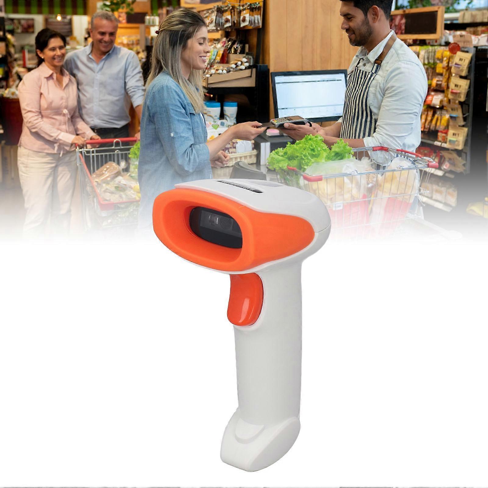 Handheld Barcode Scanner 2.4G Wireless 2D Bar Code Reader Scanner Gun for Logistics Express 
