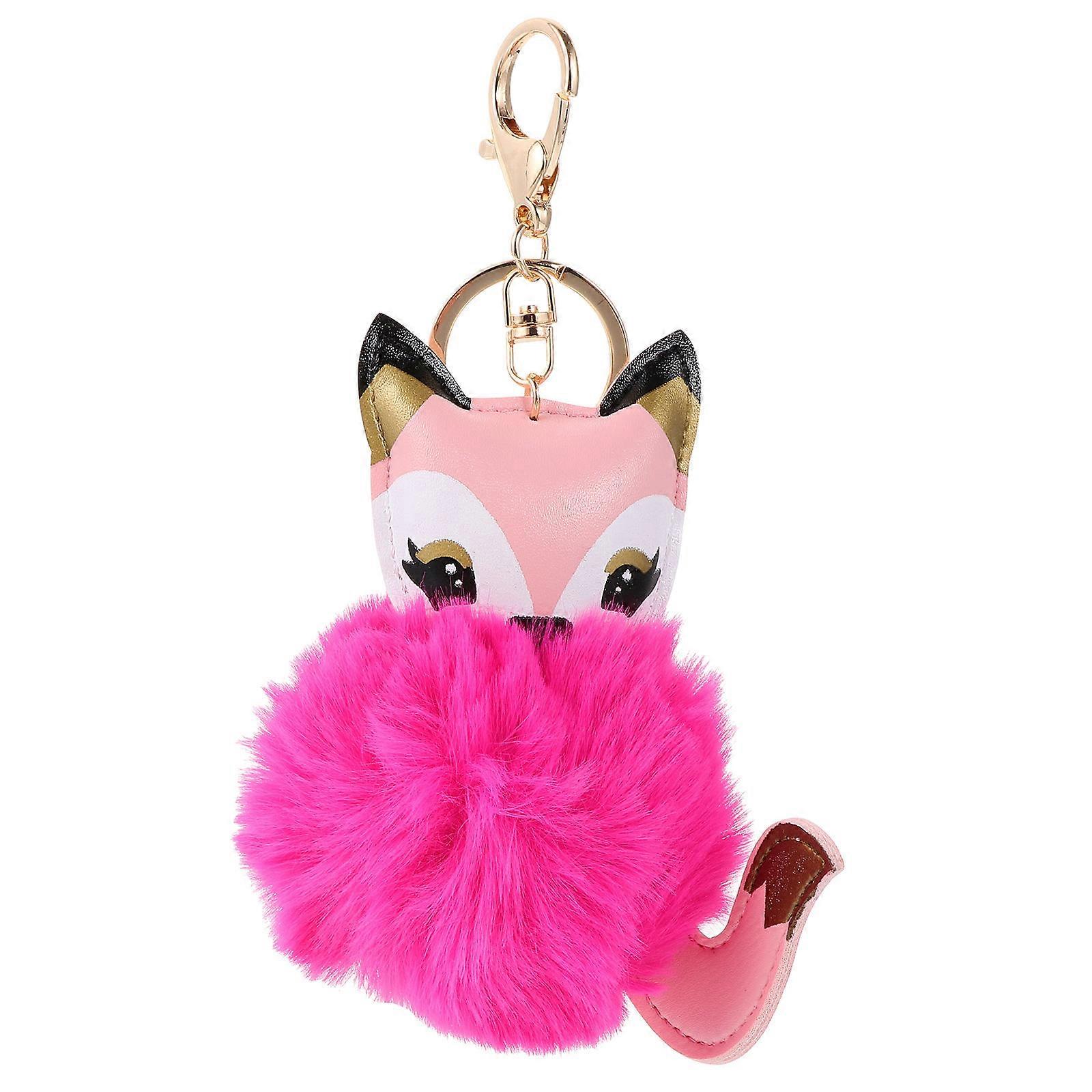 Bag Decoration Pendant Lovely Pendant Keychain Rosy 12x10.5cm Plush Alloy Daily Use Outings 1Pc