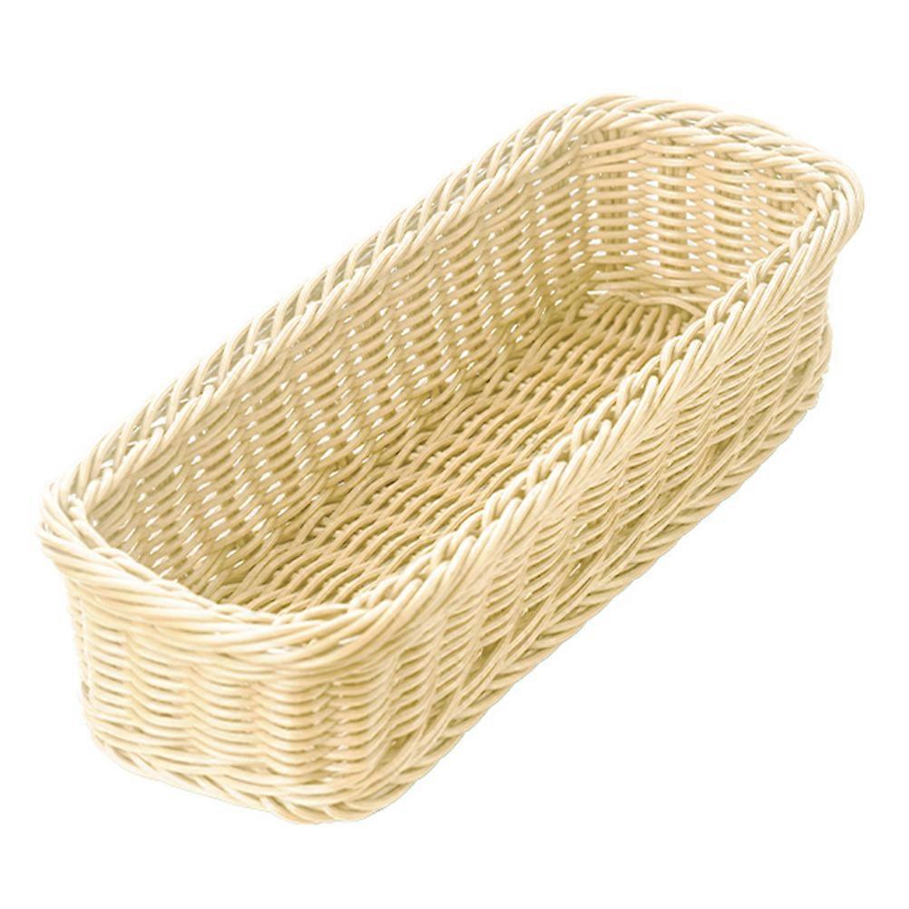 Imitation Rattan Storage Container for Cutlery, Tableware, and Utensils – Kitchen & Dining Room Organizer Basket for Forks, Spoons, and Chopsticks