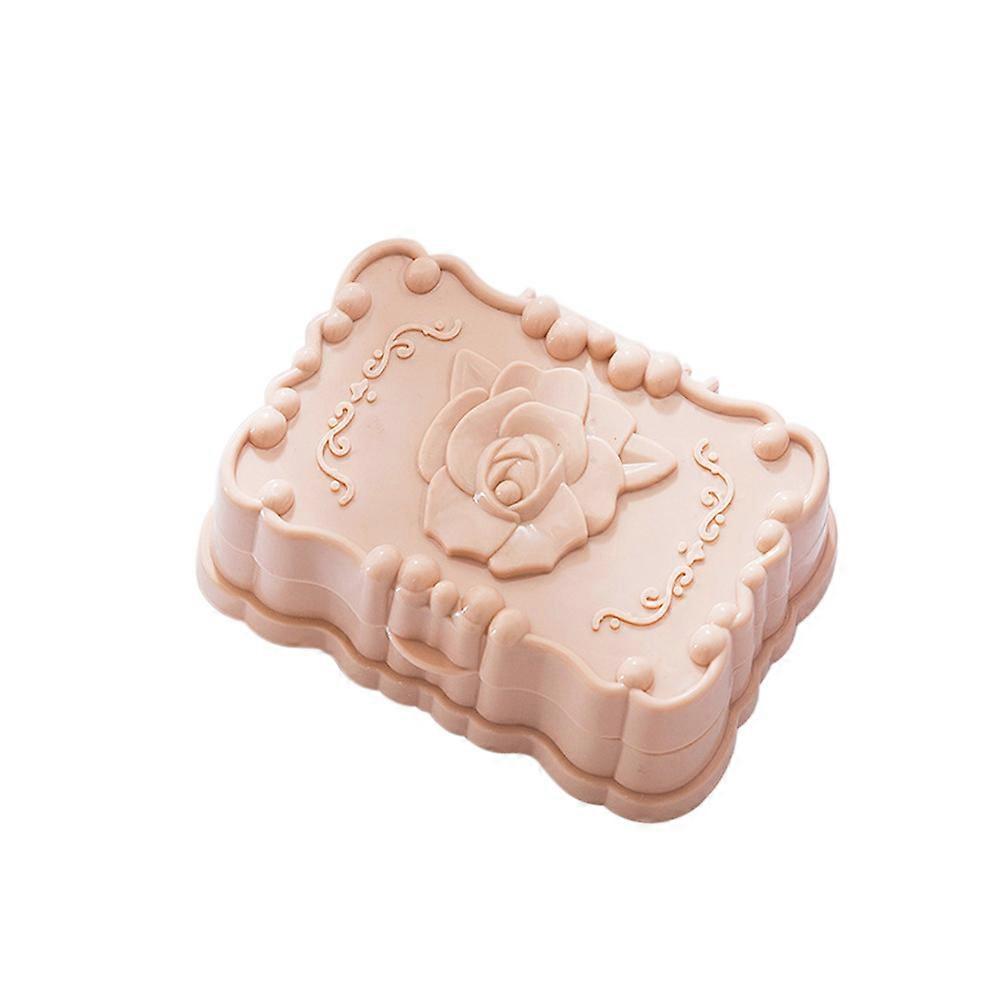Drain Soap Box Rose Soap Case Pink Rectangular Bathroom Accessories Waterproof Home Use 1Set
