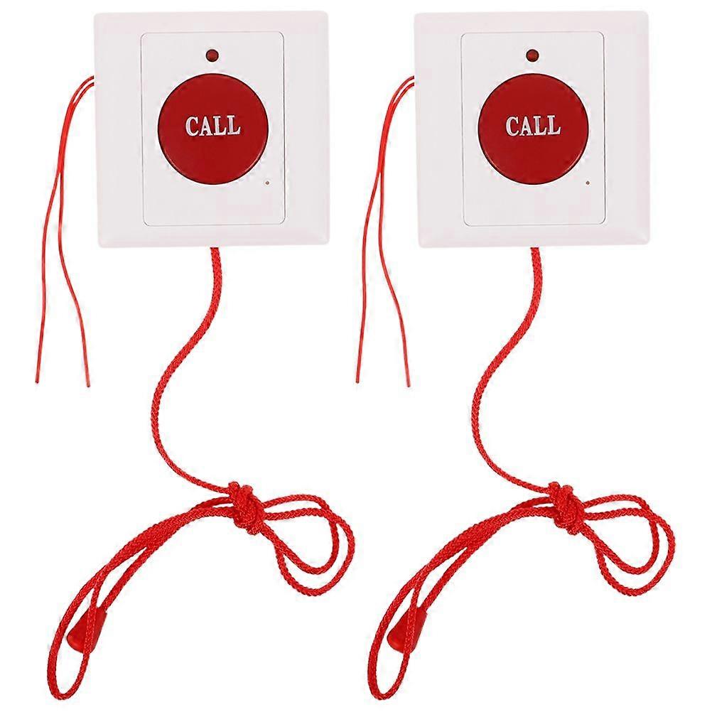 2pcs Wall Mounted Emergency Call Button for Elderly SOS Alert Button with Pull Cord Buzzer Alarm Button for Seniors Patient Emergency Button Caregiver