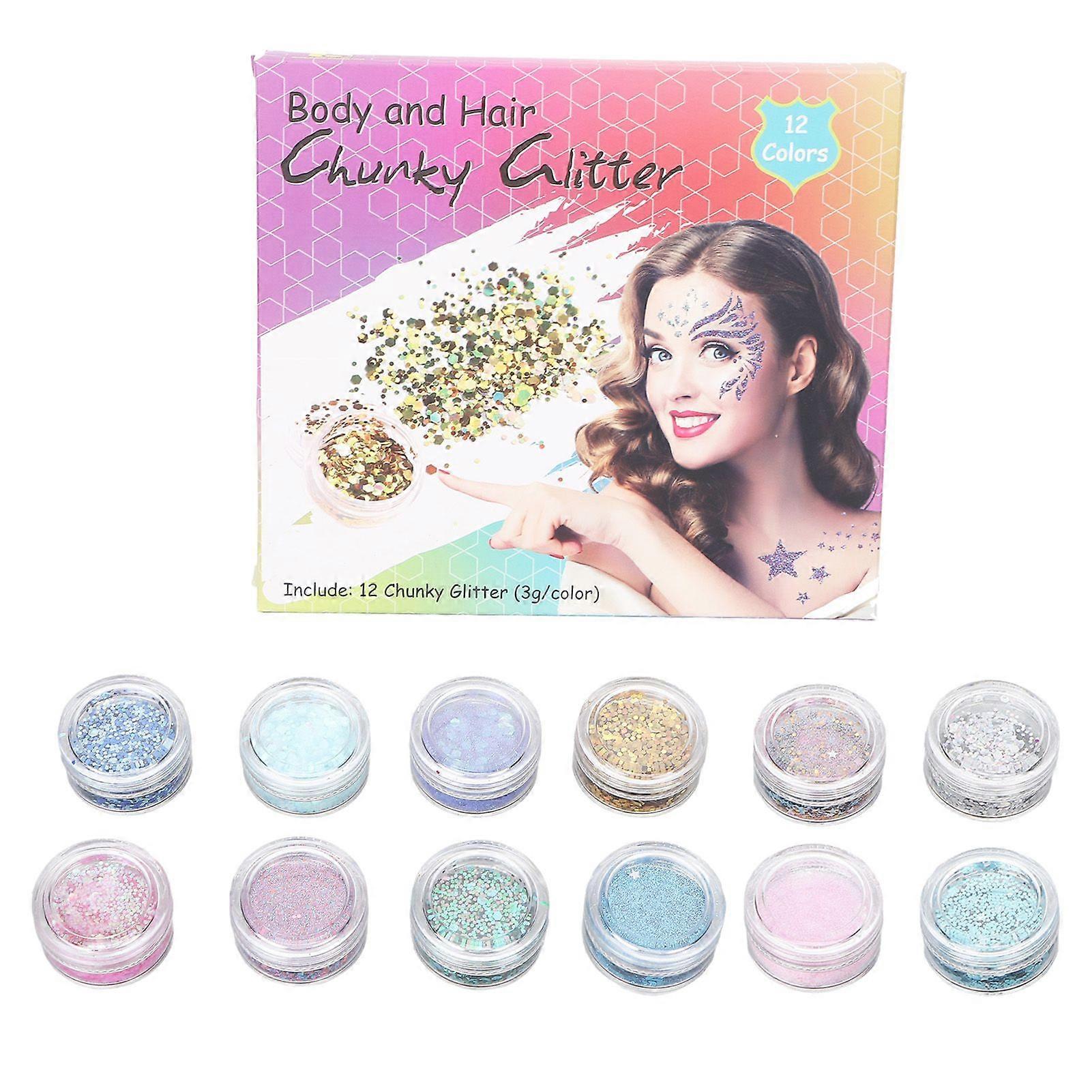 2025 Latest Model 12 Boxes Nail Glitters Sequin Set Different Color Size Spark...