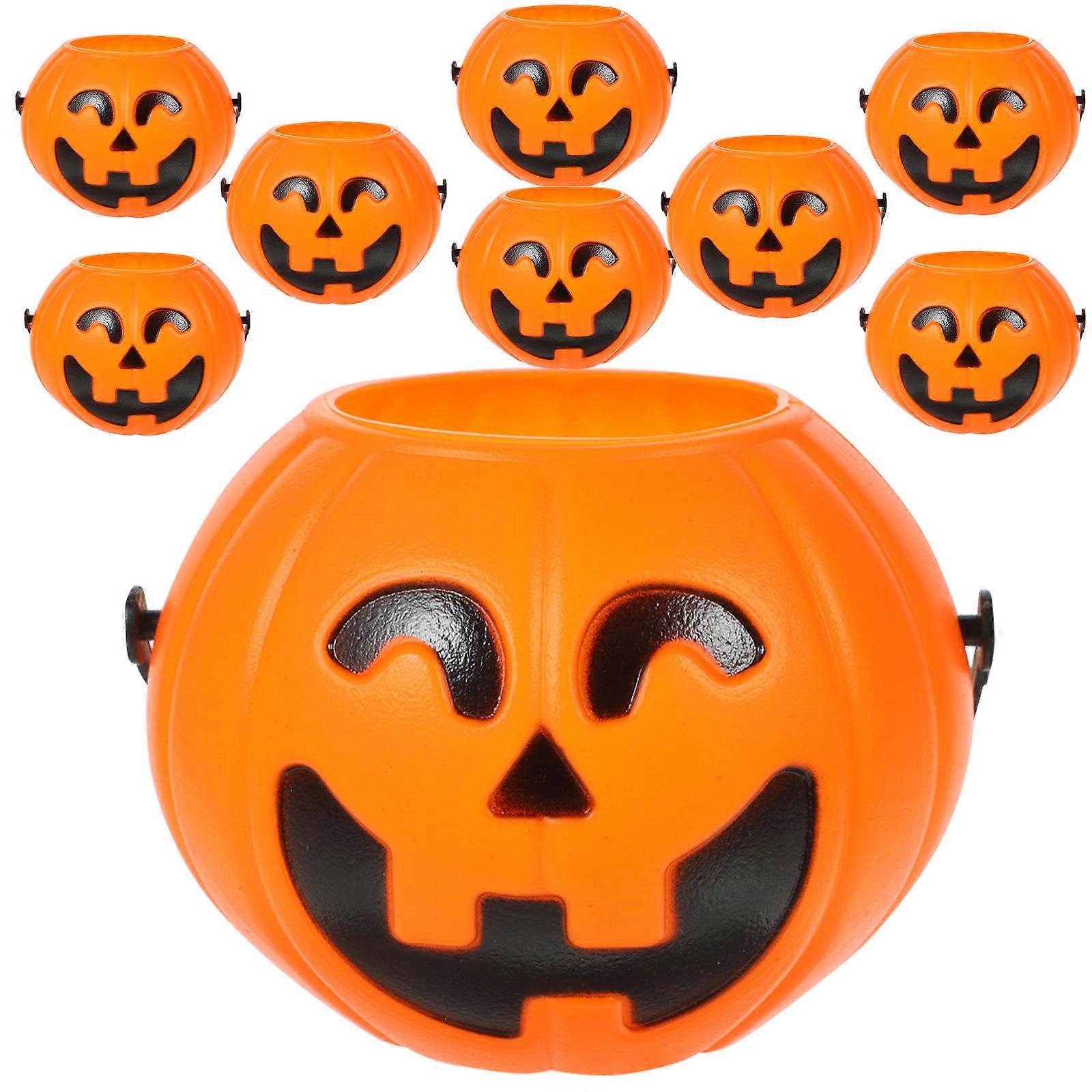 18pcs Pumpkin Candy Holders, Mini Halloween Party Buckets, Lightweight Trick Treat Containers for Festivals & Carnivals