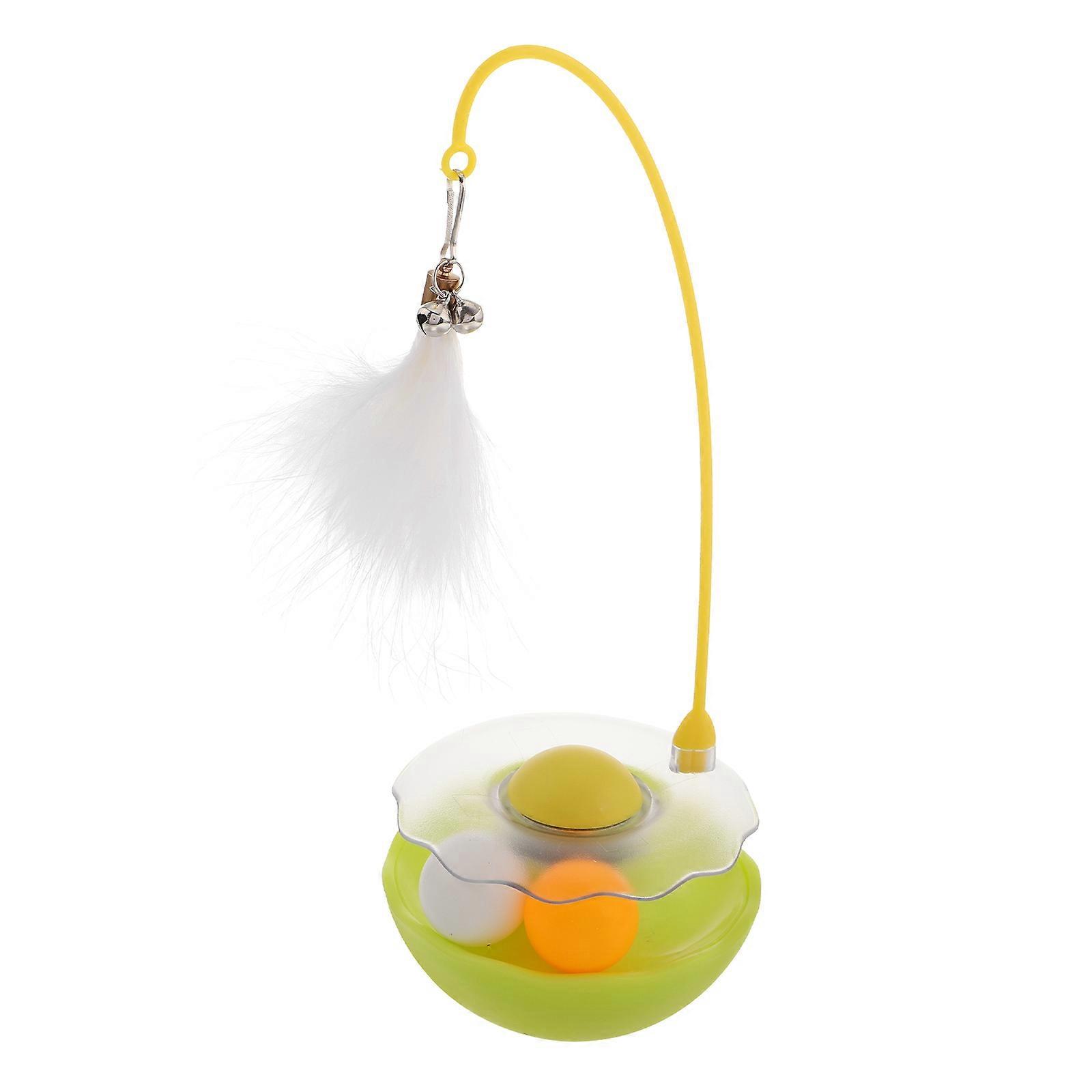 Adjustable Difficulty Cat Turntable Ball Toy Multifunctional Design For Indoor Cat Plume Material 23.30X9.00X9.00CM Physical Exercise 1Pack